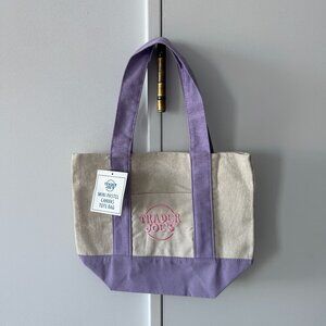 Trader Joe's Spring Mini Tote NWT Purple Pastel